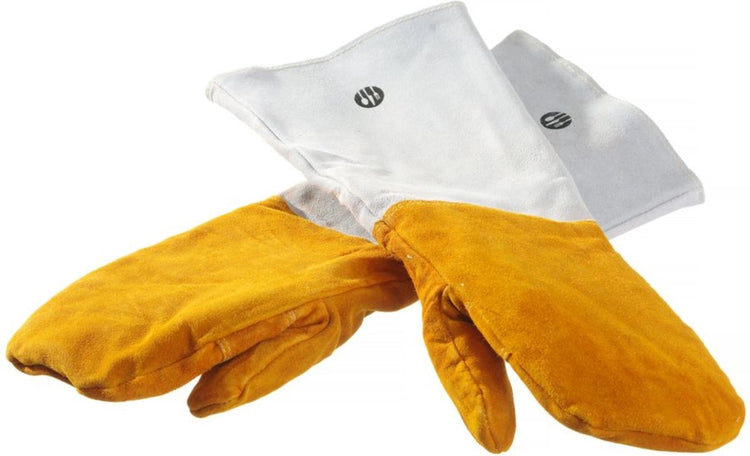 Mitaines de barbecue en cuir résistant à la chaleur Hendi - extra longues - lot de 2 - 460 mm