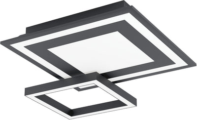Plafonnier intelligent Eglo connect.z savatarila-z - 45 cm - noir et blanc - lumière blanche rgb réglable - dimmable - zigbee
