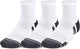 Under armour ua performance tech 3pk qtr-wht chaussettes de sport unisexes - blanc - gris jet