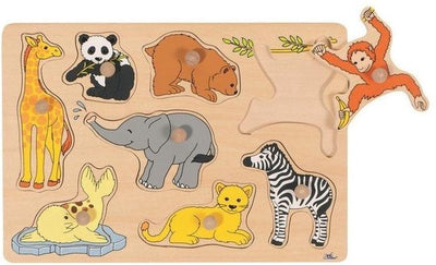 Goki Wooden Nick Puzzle Young Animals sauvages, 8e.