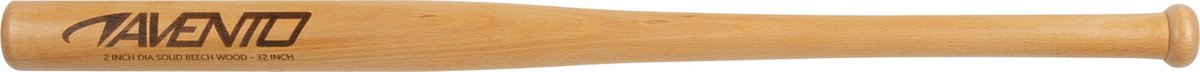 Batte de baseball Avento - bois de hêtre laqué - 81 cm