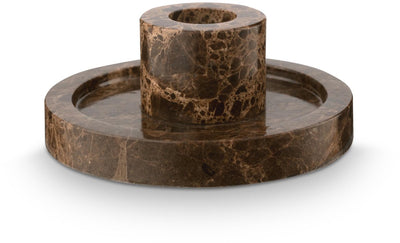 Vtwonen - bougeoir - marron - marbre - 10,2x4cm
