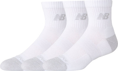 New balance active qtr chaussettes 3 pack chaussettes de sport unisexes - blanc