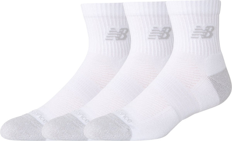New balance active qtr chaussettes 3 pack chaussettes de sport unisexes - blanc