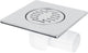 Caniveau de douche Differnz basic - caniveau de douche avec sortie latérale - chrome mat - 15 x 15 cm
