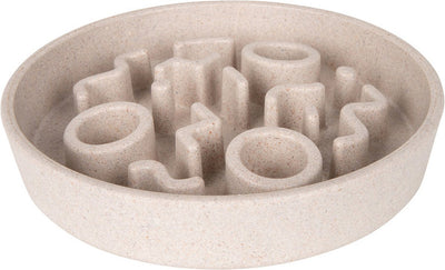 Mangeoire lente en bambou District 70 - gamelle anti-gobble élégante pour chat - merengue - ø13 cm - merengue ø13 cm