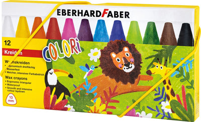 Crayons de cire Eberhard Faber - couleurs - 12 pièces - dans une boîte en carton - imperméable - ef-524010