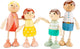 Woet ® poupées en bois pour maison de poupée - famille de 4 poupées - poupées flexibles pour maison de poupée - fsc - jouets de jeu de rôle - à partir de 3 ans
