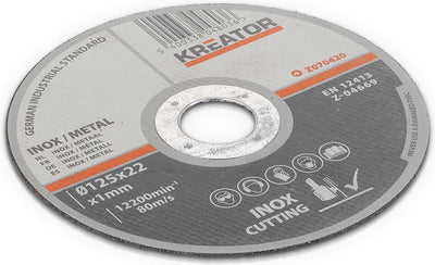 Kreator krt070420 disque à tronçonner les métaux en acier inoxydable d125 | disque à tronçonner 6 pièces