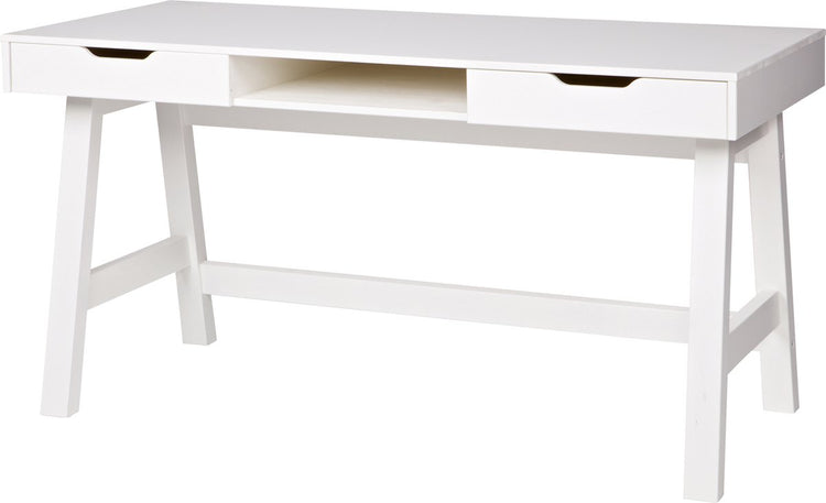 Bureau Woood Nikki - bois de pin - blanc - 75x140x62