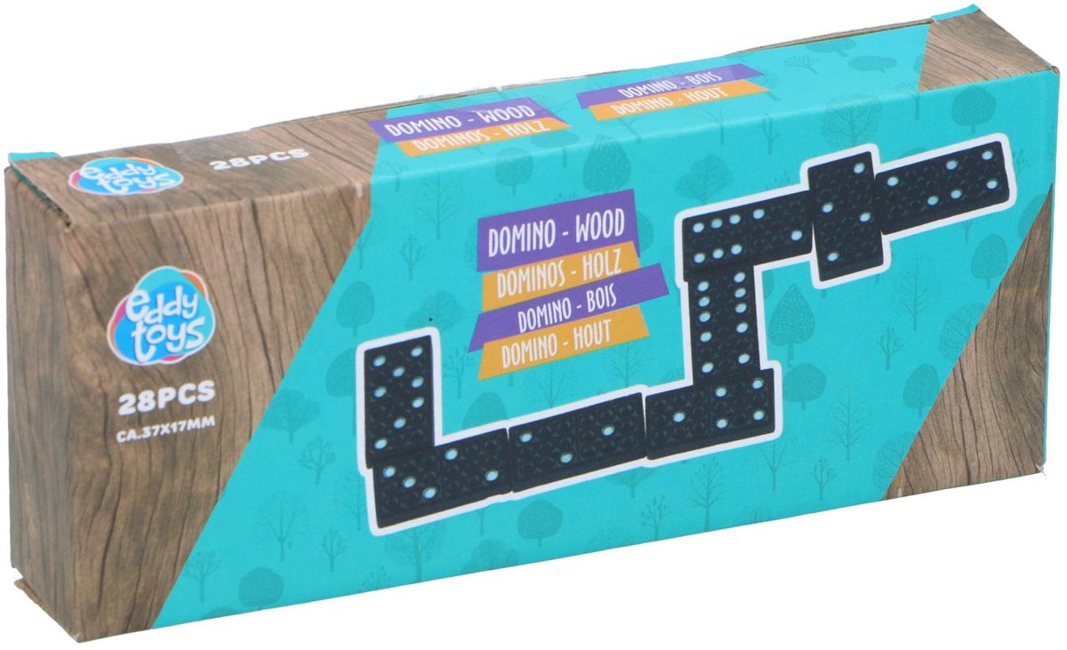 Jeu de dominos en bois, 28 pièces.