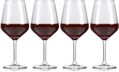 Alpina verres à vin vin rouge - 4 pièces verres à vin rouge - verre à vin 50cl - ensemble de verres à vin - ensemble de verres pour le dîner - verres à vin - verre transparent