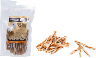 Beeztees friandises savoureuses tourbillons de poulet au poisson - biscuits pour chiens - friandises pour chiens - snacks pour chiens - 200 grammes