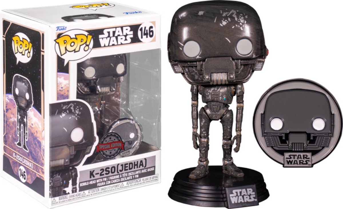 Funko-pop ! star wars : à travers la galaxie – k-2so jedha avec épingle