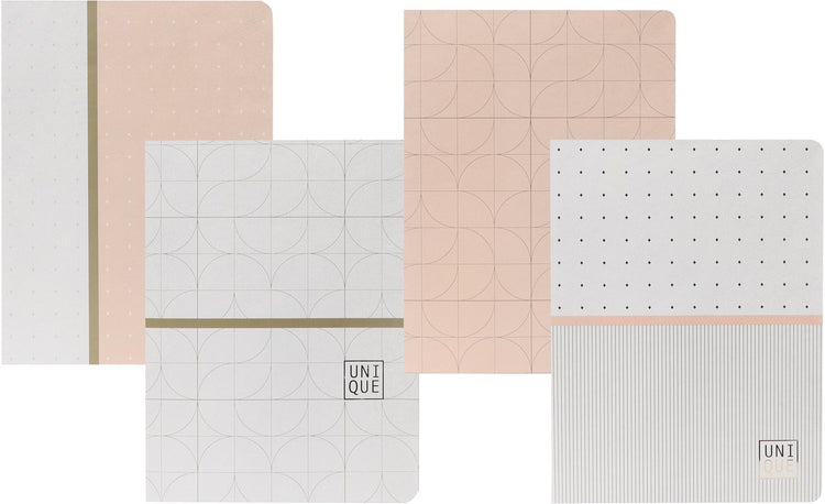 Ancor carnet unique a4 diamant 5 mm 48 feuilles 90 grammes de retrait 4 pièces rose et blanc