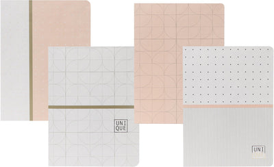 Ancor carnet unique a5 ligne 48 feuilles 90 grammes rétractable 4 pièces rose et blanc