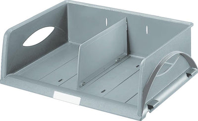 Ty corbeille à courrier Leitz Sor standard 5230 gris debout + 1 cloison