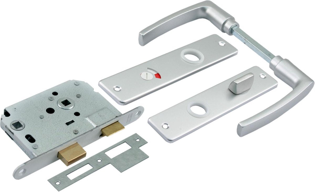 Serrure de toilette Starx avec ferrures en aluminium blanc