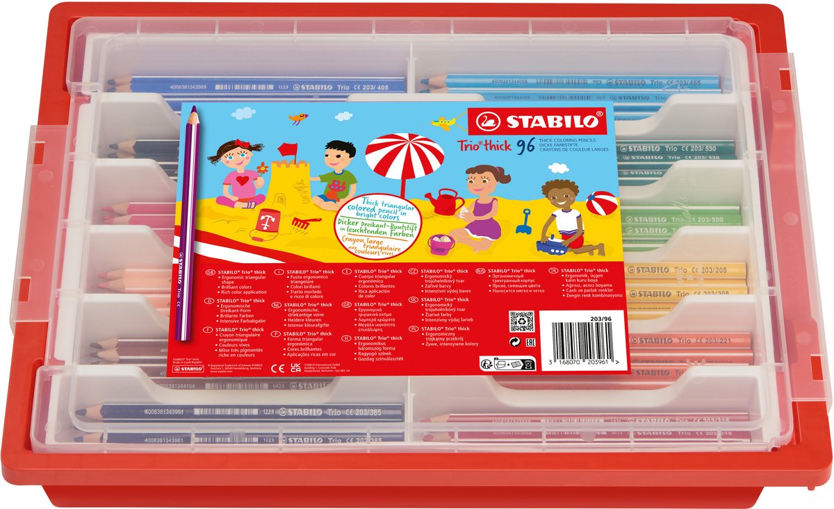Stabilo trio crayons de couleur en emballage scolaire épais - 96 pcs.