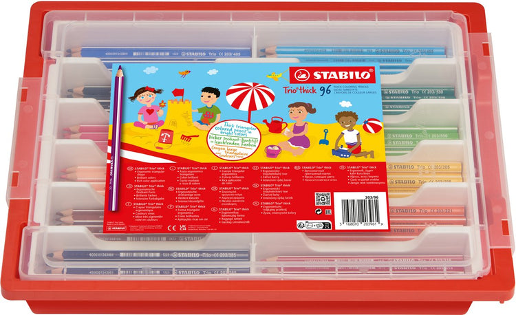 Stabilo trio crayons de couleur en emballage scolaire épais - 96 pcs.