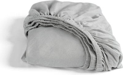 Drap-housse Cendrillon - 180x200 210cm - jersey - gris clair - jusqu'à 25 cm de hauteur de matelas
