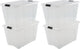 Boîte de rangement Iris topbox - 60l - plastique - noir transparent - lot de 4