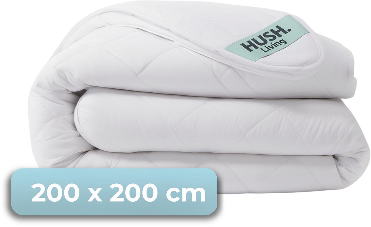 Faire taire. living hush living - couette synthétique - toutes saisons - 200x200 cm - fibre polyester de haute qualité 350 g/m² - avec boucles de fixation - chaude et légère