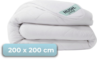 Faire taire. living hush living - couette synthétique - toutes saisons - 200x200 cm - fibre polyester de haute qualité 350 g/m² - avec boucles de fixation - chaude et légère