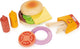 Mentari shop - set hamburger à emporter - bois - 3 ans