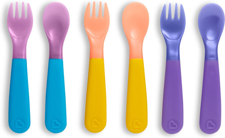 Ensemble de couverts pour enfants Munchkin - Ensemble fourchette et cuillère aux couleurs changeantes pour bébés - sensible à la chaleur - par 6 pièces - à partir de 12 mois