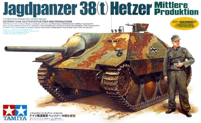 Tamiya maquette véhicule militaire - 35285 chasseur de chars allemand 38to Hetzer avec 1 figurine en plastique - 1:35 - maquette