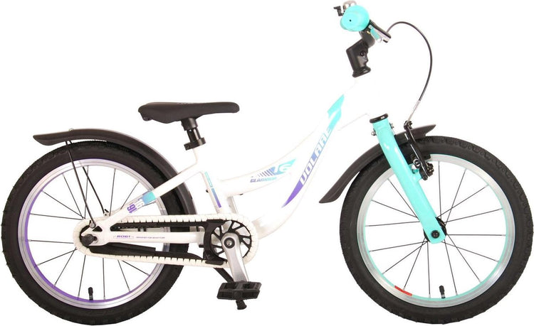 Volare Glamour Children's Bicycle - Girls - 16 pouces - White Mint Green - Prime Collection