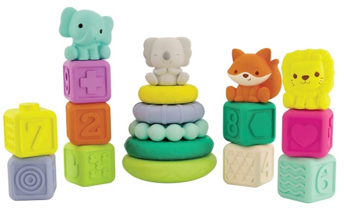 Ensemble de jouets à blocs empilables Infantino pour bébés et tout-petits - éducatif.