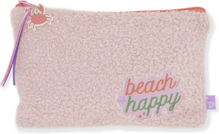 Trousse Kangaro - beach happy - nounours rose - 24x15cm - k-pm320035