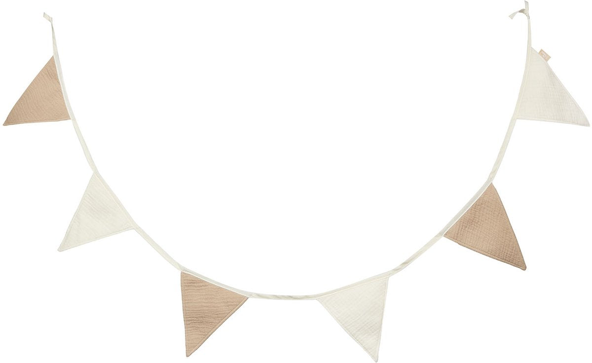 Jollein drapeau ligne 200x17cm collection fête biscuit ivoire