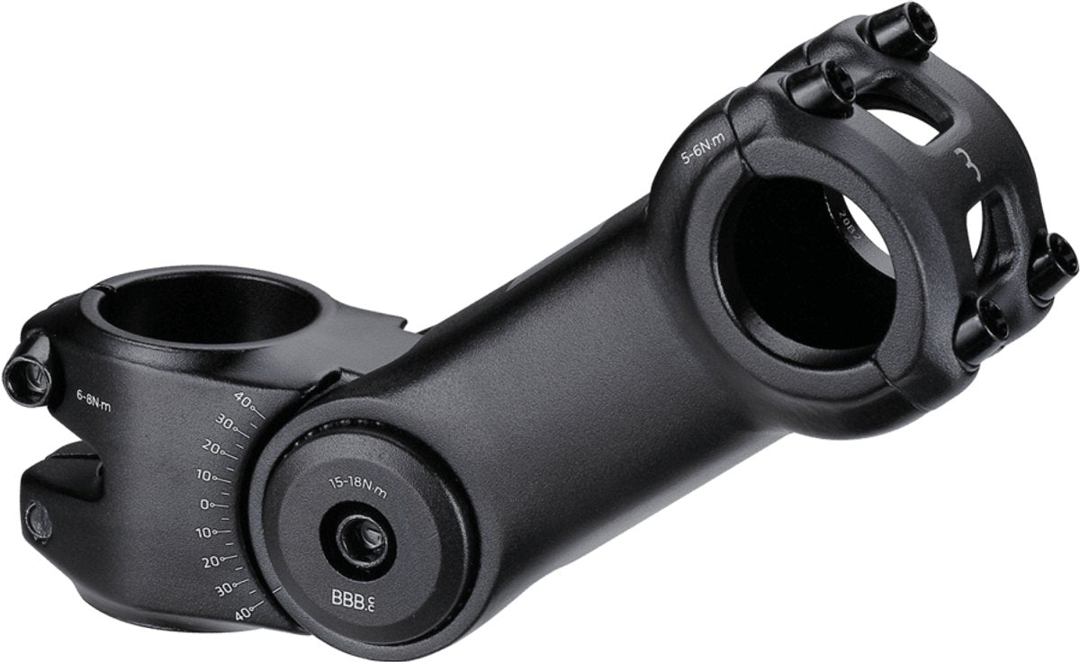 Potence de vélo Bbb cycling highsix 130 mm – potence réglable -40° +40° angle – guidon 25,4 mm – noir – bhs-28