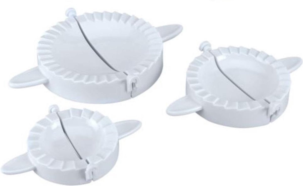 Metaltex - lot de 3 moules à pâte - machine à raviolis - 9, 12 et 15 cm - blanc - plastique