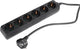 Multiprise Q-link - Rallonge 6 voies avec terre - 3 x 1,5 mm² - 5 m - noir