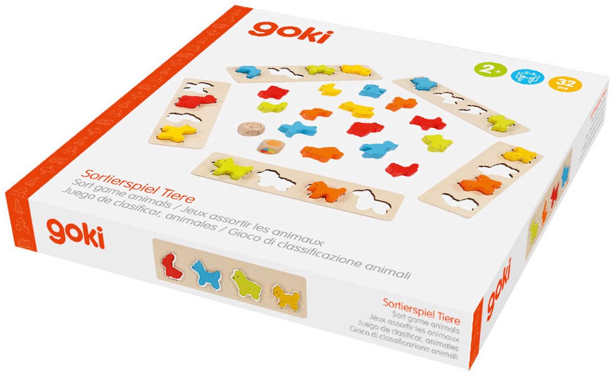 GOKI WOODEN SORING GAY ANIMALS, 25DLG.
