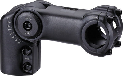 Bbb potence de cyclisme réglable 80 mm - potence réglable vélo de course, vélo électrique vtt - rallonge de potence 25,4 mm - angle -40° +60° - highfix - bhs-34
