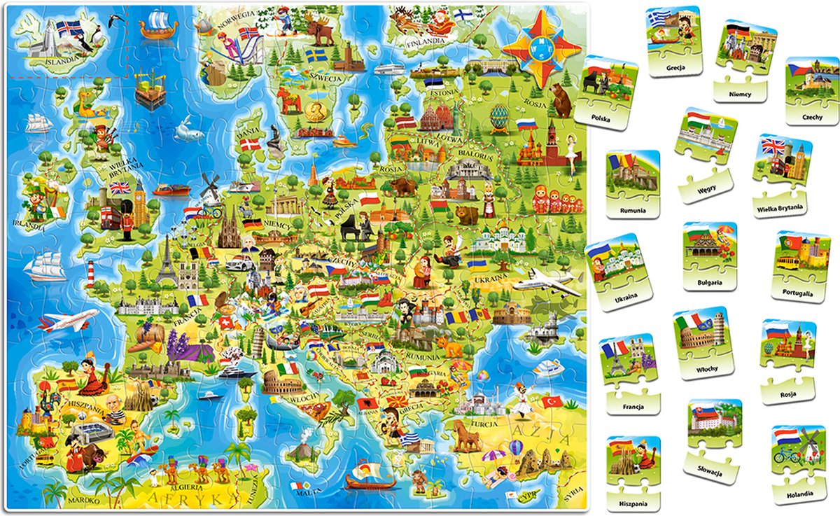 Carte de puzzle éducative Castorland de l'Europe