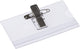 Clip porte-badge Europel + épingle - taille 75 x 40 mm - porte-carte - badge nominatif - transparent - 24 pièces