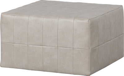 Pouf patchwork Woood - aspect cuir - naturel - 36x60x60