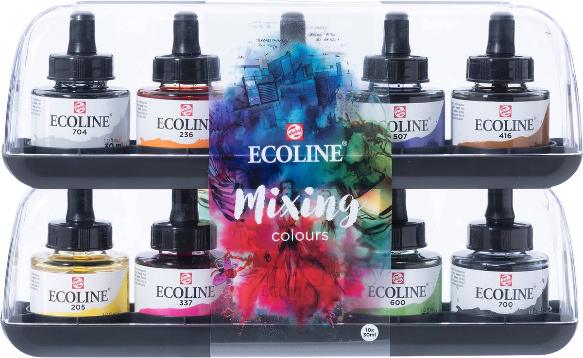 Bruynzeel Ecoline Liquid Watercolor Mixtet, 10x30ml