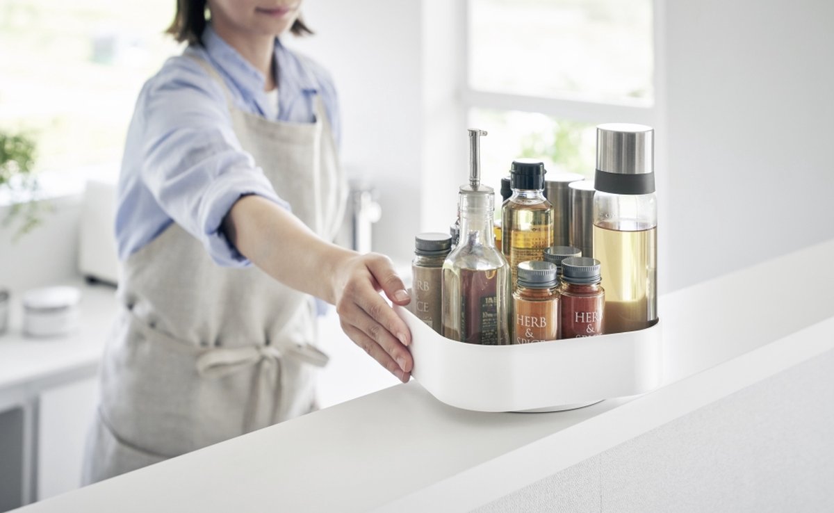 Support de rangement rotatif Yamazaki - tour - blanc