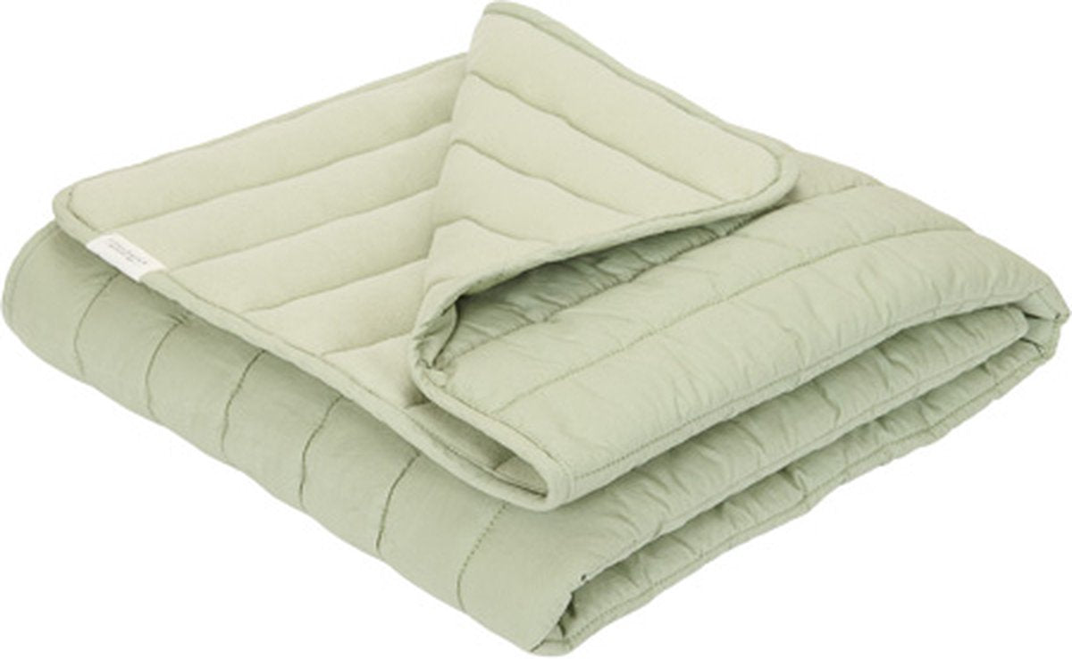 Petite couverture de berceau hollandaise - vert - essentiels - feuilles de bleuet