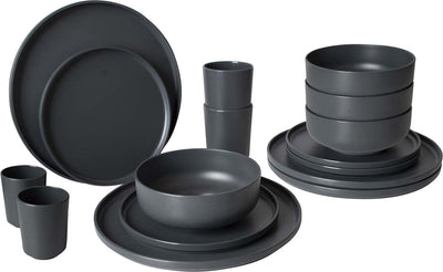 Bo-camp - industriel - vaisselle - patom - 16 pièces - anthracite
