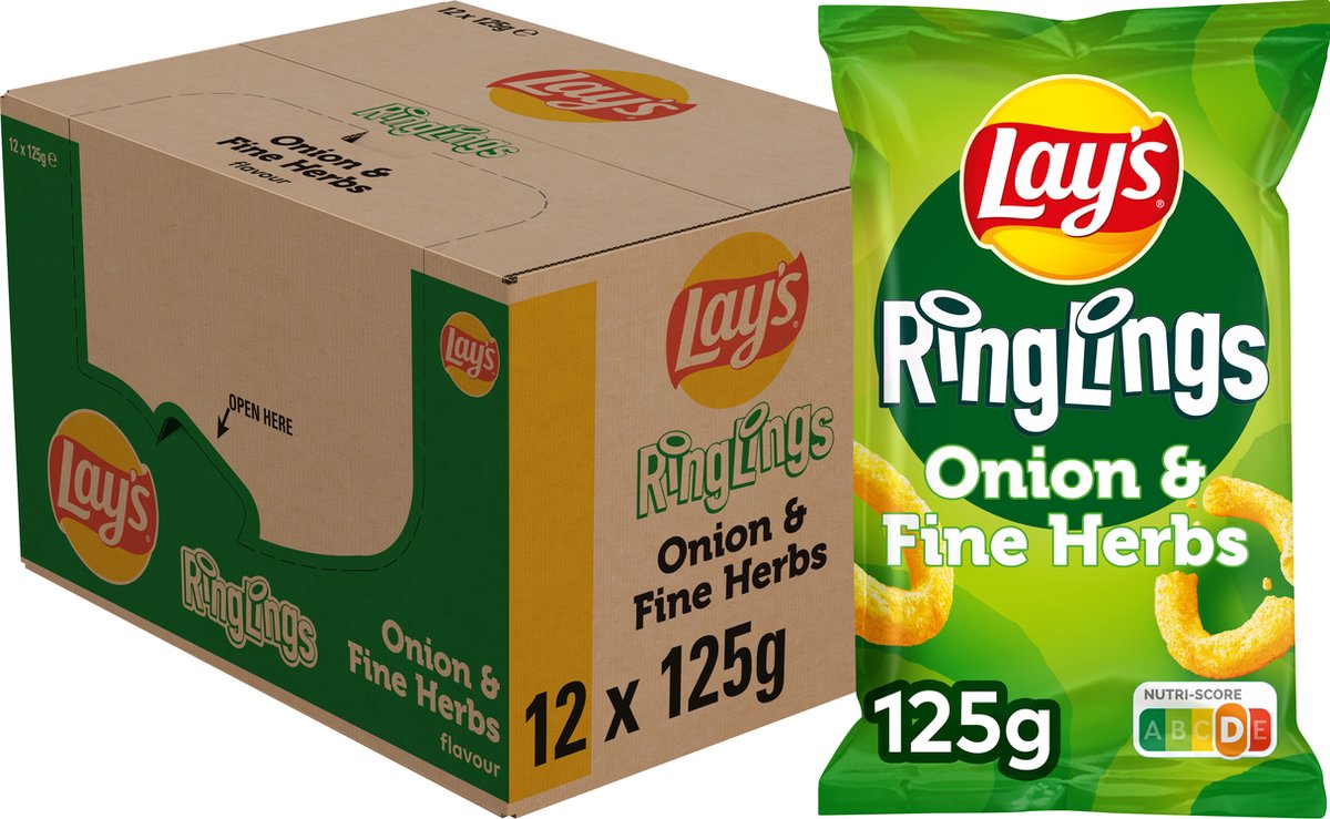 Lay's ringlings oignon fines herbes - chips - 12 x 125 grammes
