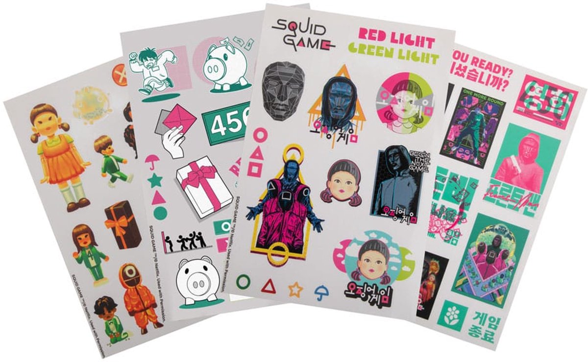 Cinereplicas pack d'autocollants de jeu de calmar patchs autocollants