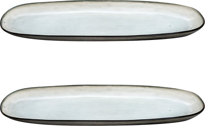 Médard de noblat - shadow nacre - grand bol ovale - 35,5 x 14 cm - 2 parties - grès